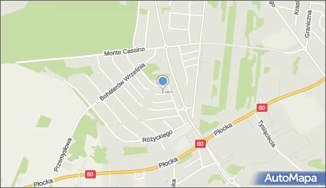 Ciechanów, Jaracza Stefana, mapa Ciechanów