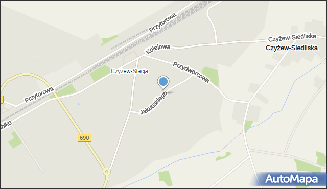 Czyżew powiat wysokomazowiecki, Jakubskiego, mapa Czyżew powiat wysokomazowiecki