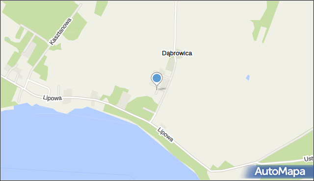 Dąbrowica gmina Borne Sulinowo, Jagodowa, mapa Dąbrowica gmina Borne Sulinowo