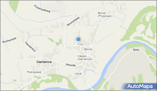 Damienice, Jasińskiego Tomasza, mapa Damienice