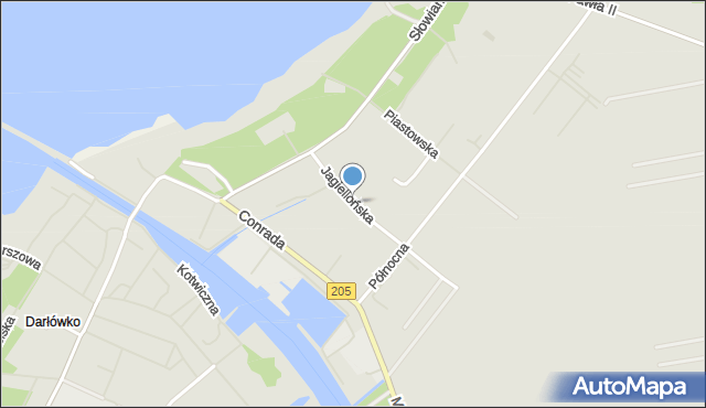 Darłowo, Jagiellońska, mapa Darłowo
