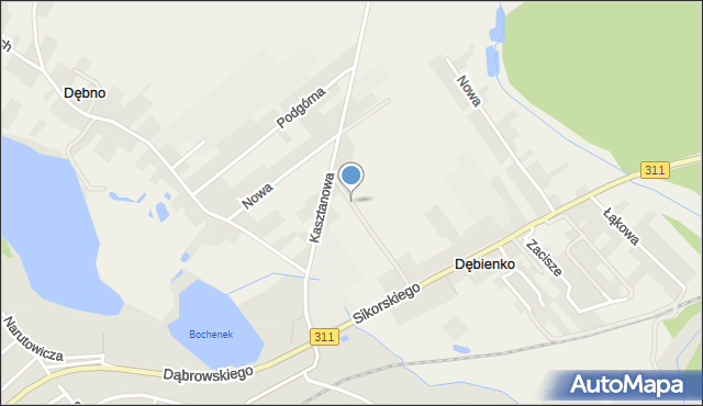 Dębienko, Jaśminowa, mapa Dębienko