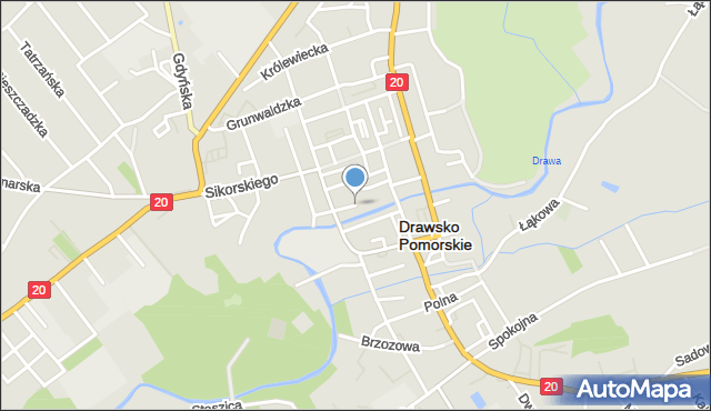 Drawsko Pomorskie, Jagiellońska, mapa Drawsko Pomorskie