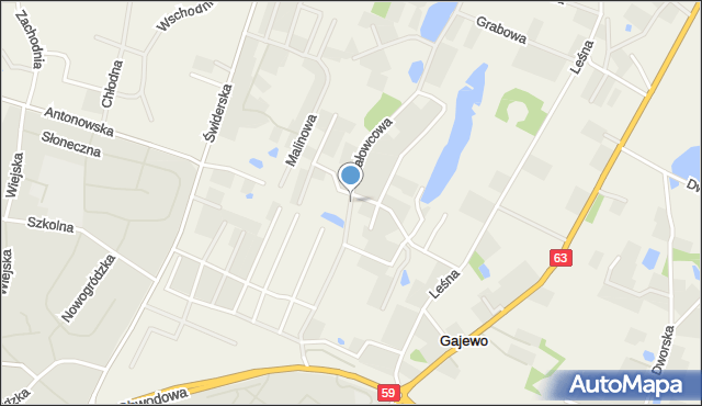 Gajewo gmina Giżycko, Jałowcowa, mapa Gajewo gmina Giżycko