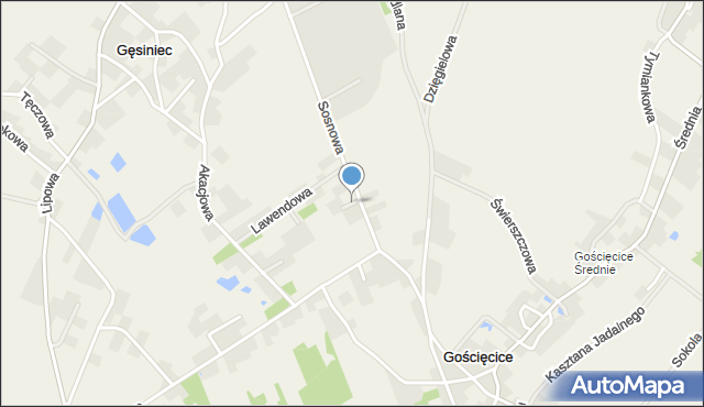 Gęsiniec, Jarzębinowa, mapa Gęsiniec