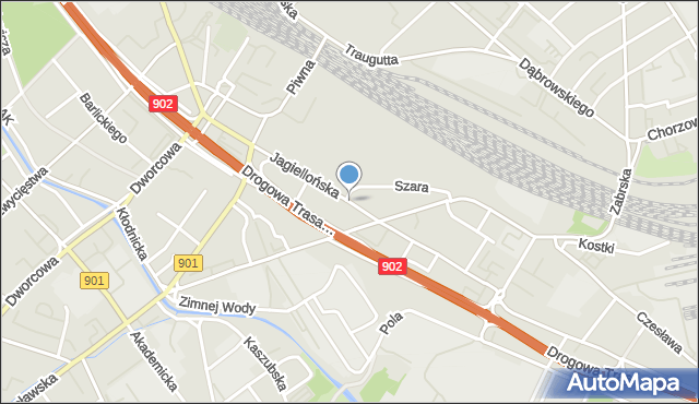 Gliwice, Jagiellońska, mapa Gliwic