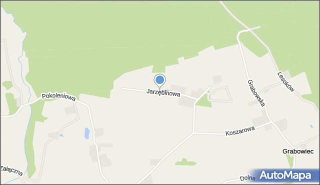 Grabowiec gmina Szemud, Jarzębinowa, mapa Grabowiec gmina Szemud