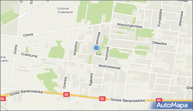 Grabówka powiat białostocki, Jałowcowa, mapa Grabówka powiat białostocki