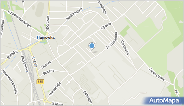 Hajnówka, Jarzębinowa, mapa Hajnówka