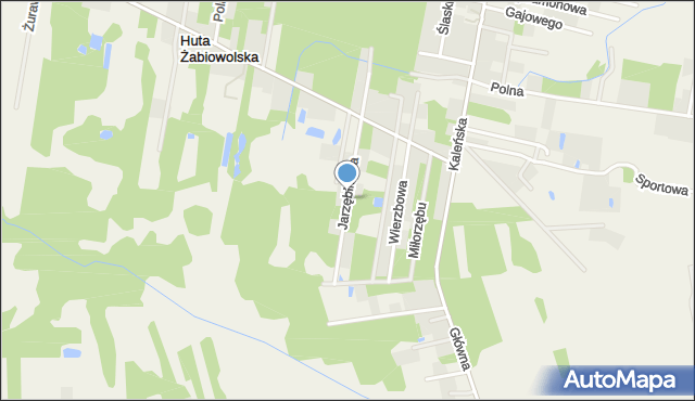 Huta Żabiowolska, Jarzębinowa, mapa Huta Żabiowolska