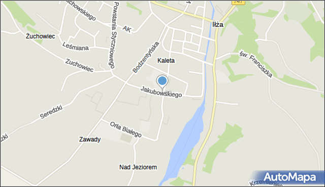 Iłża, Jakubowskiego Maksymiliana, mapa Iłża