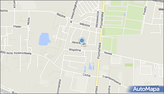 Inowrocław, Jana z Ludziska, mapa Inowrocławia