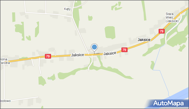 Jaksice gmina Koszyce, Jaksice, mapa Jaksice gmina Koszyce