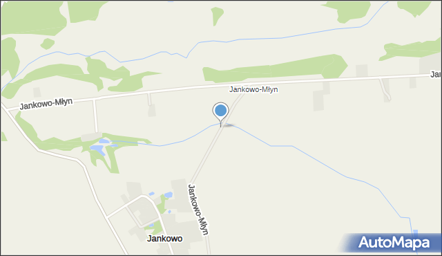 Jankowo gmina Pobiedziska, Jankowo-Młyn, mapa Jankowo gmina Pobiedziska