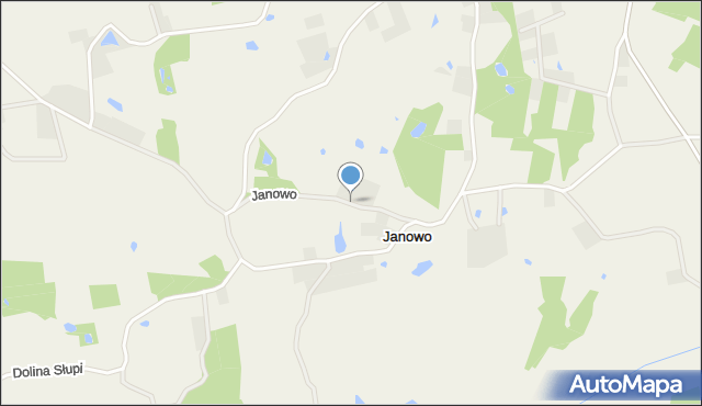 Janowo gmina Sierakowice, Janowo, mapa Janowo gmina Sierakowice