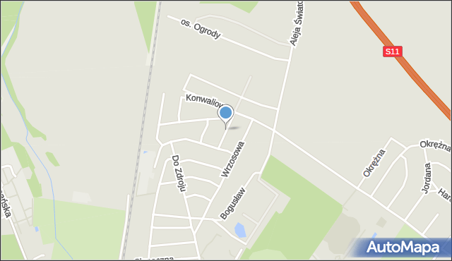 Jarocin, Jagodowa, mapa Jarocin