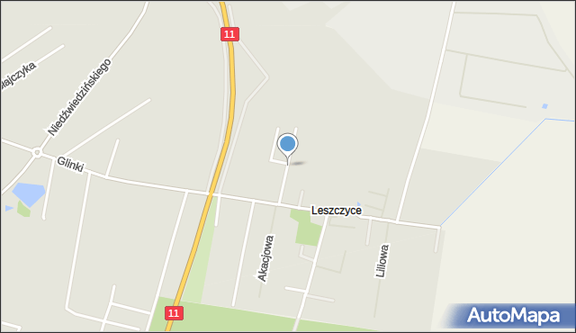 Jarocin, Jaśminowa, mapa Jarocin