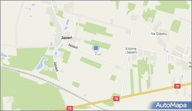 Jasień gmina Chmielnik, Jasień, mapa Jasień gmina Chmielnik