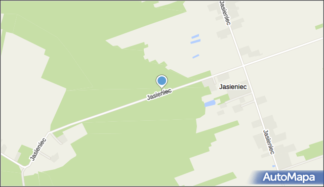 Jasieniec gmina Głowaczów, Jasieniec, mapa Jasieniec gmina Głowaczów
