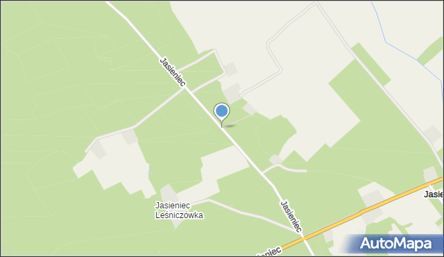 Jasieniec gmina Trzciel, Jasieniec, mapa Jasieniec gmina Trzciel