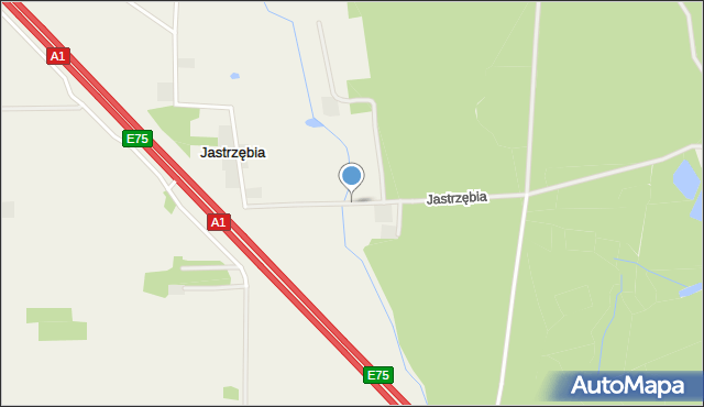 Jastrzębia gmina Gostynin, Jastrzębia, mapa Jastrzębia gmina Gostynin