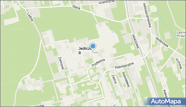 Jedlicze B, Jałowcowa, mapa Jedlicze B