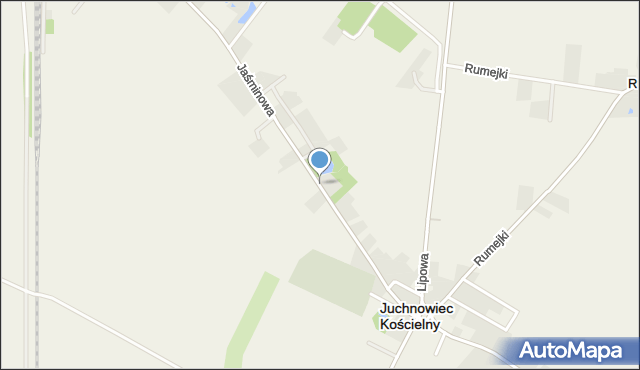 Juchnowiec Kościelny, Jaśminowa, mapa Juchnowiec Kościelny