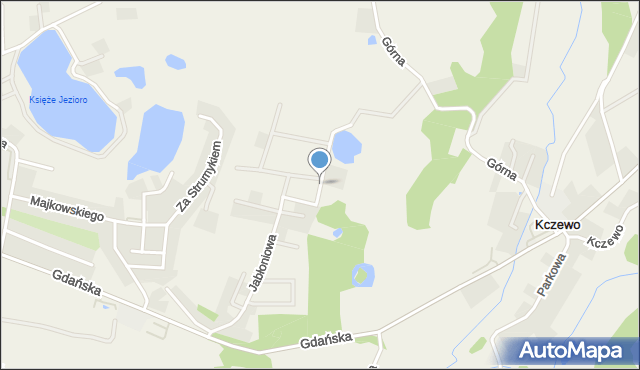 Kczewo gmina Przodkowo, Jabłoniowa, mapa Kczewo gmina Przodkowo