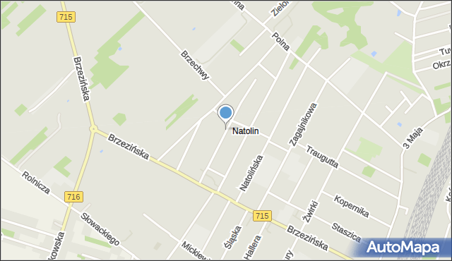 Koluszki, Jagiellońska, mapa Koluszki
