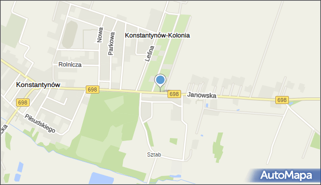 Konstantynów powiat bialski, Janowska, mapa Konstantynów powiat bialski