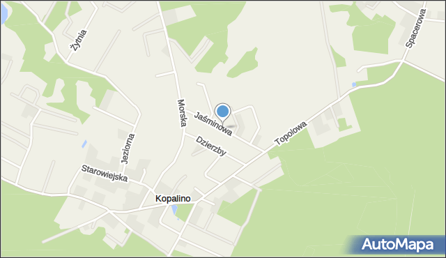 Kopalino, Jaśminowa, mapa Kopalino