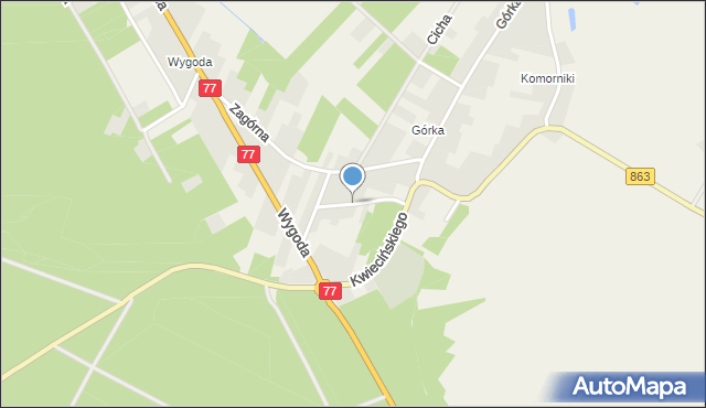 Kopki gmina Rudnik nad Sanem, Jana Pawła II, mapa Kopki gmina Rudnik nad Sanem