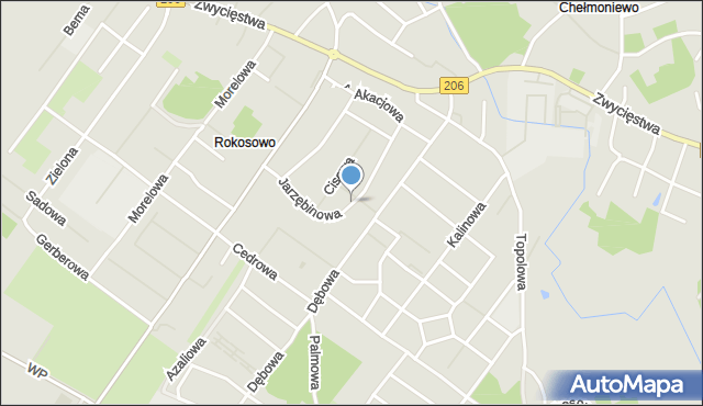 Koszalin, Jarzębinowa, mapa Koszalina