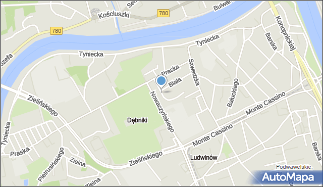 Kraków, Jaworowa, mapa Krakowa