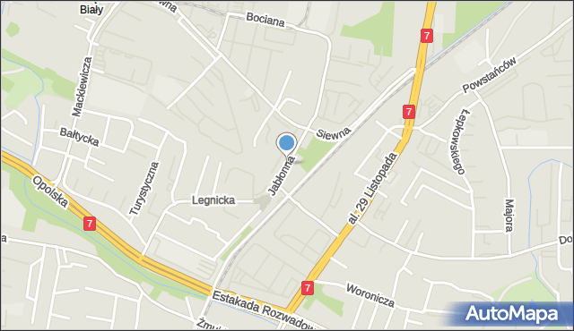 Kraków, Jabłonna, mapa Krakowa