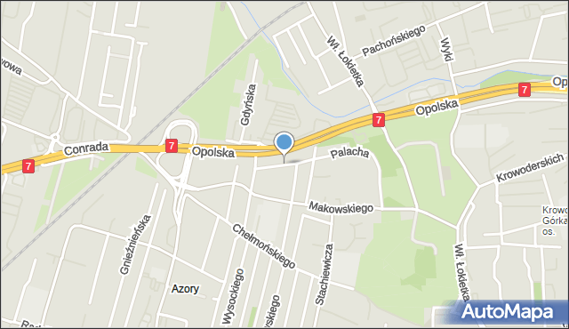 Kraków, Jałowcowa, mapa Krakowa