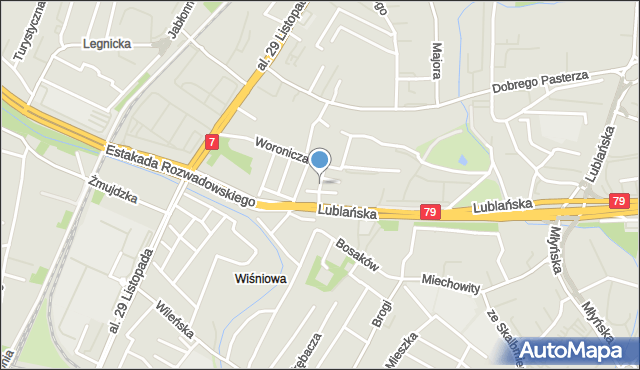 Kraków, Jasnorzewskiej Marii, mapa Krakowa