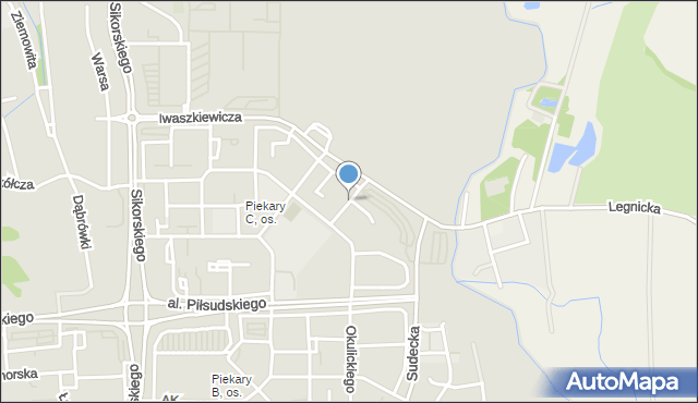 Legnica, Jastruna Mieczysława, mapa Legnicy
