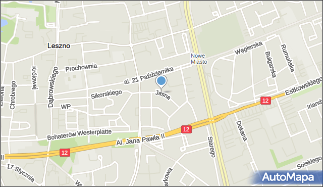 Leszno, Jasna, mapa Leszno