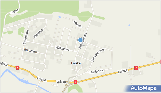 Lniska, Jarzębinowa, mapa Lniska