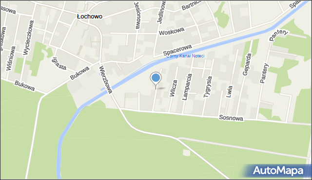 Łochowo, Jaguara, mapa Łochowo