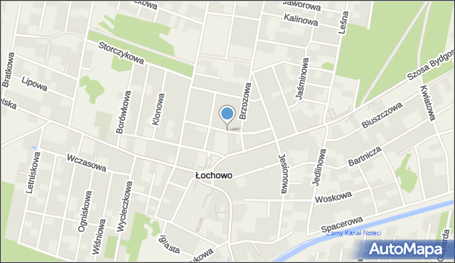 Łochowo, Jałowcowa, mapa Łochowo