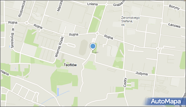 Łódź, Jaszowskiego Stanisława, kpt., mapa Łodzi
