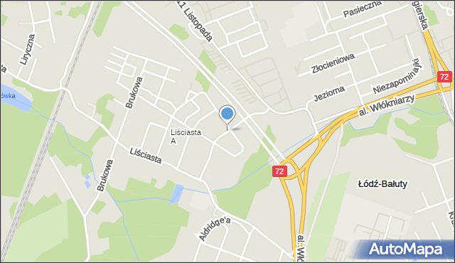 Łódź, Jantarowa, mapa Łodzi