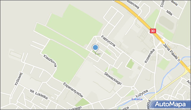 Lubań, Jagiellońska, mapa Lubań