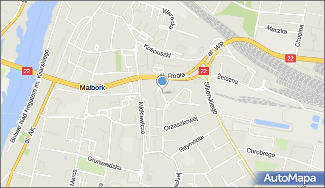 Malbork, Jasna, mapa Malborka