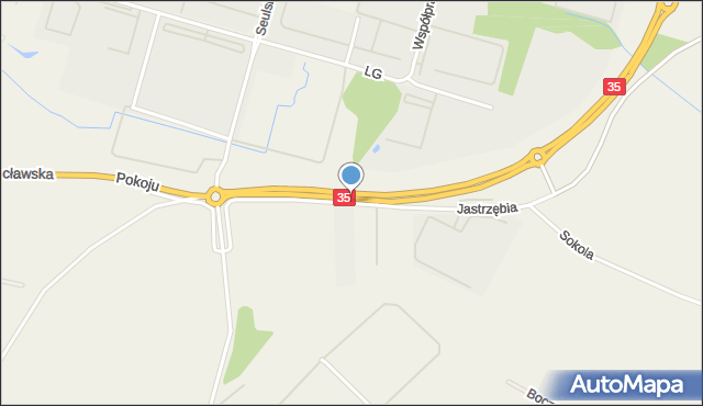 Małuszów gmina Kobierzyce, Jastrzębia, mapa Małuszów gmina Kobierzyce