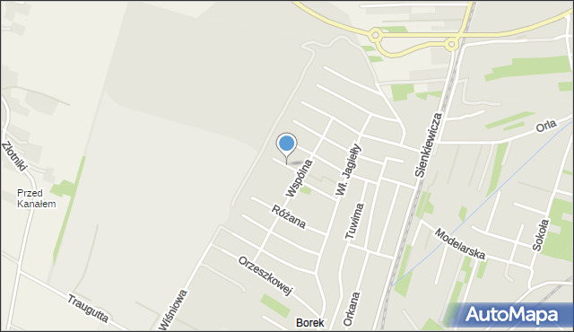 Mielec, Jaworowa, mapa Mielca