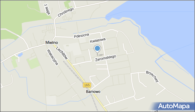 Mielno powiat koszaliński, Jaśminowa, mapa Mielno powiat koszaliński