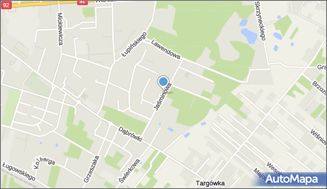 Mińsk Mazowiecki, Jaśminowa, mapa Mińsk Mazowiecki